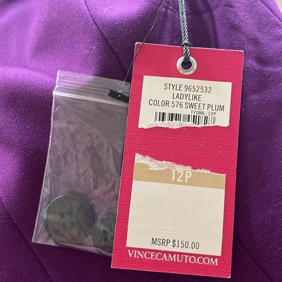 Vince Camuto size 12P jacket, blazer, business career, Lavender, purple NWT - Picture 4 of 4